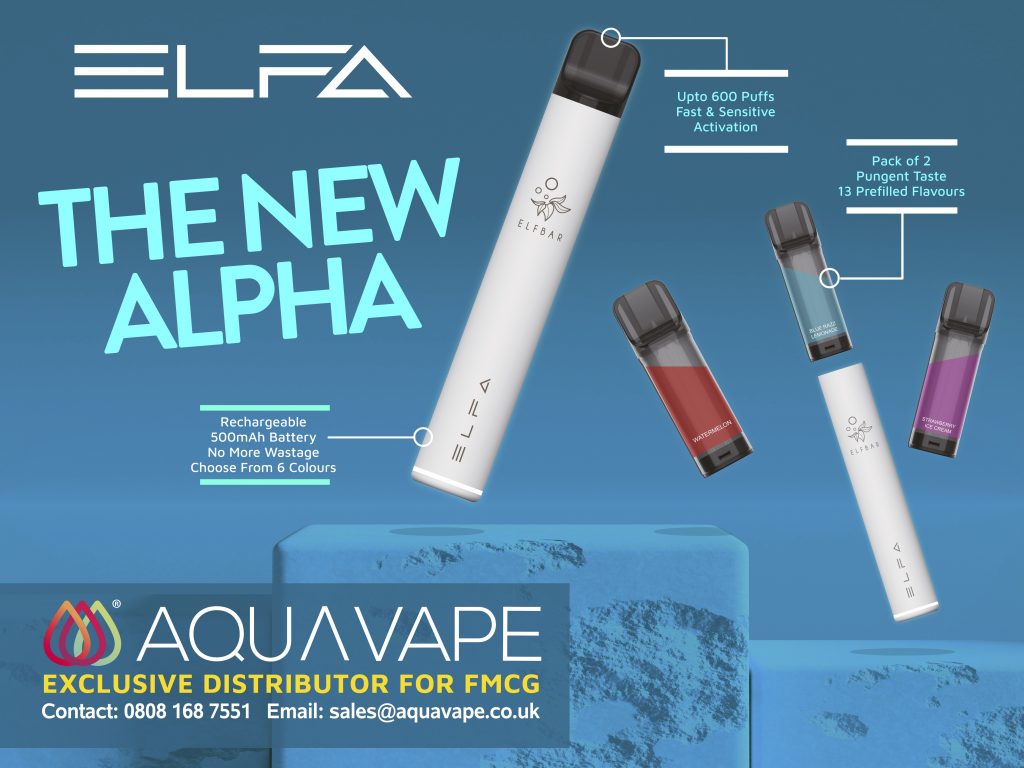 Elf Bar partnership with Aquavape as the exclusively distributor of ELFA to the UK’s FMCG sector 1 Elf Bar partnership with Aquavape as the exclusively distributor of ELFA to the UK’s FMCG sector