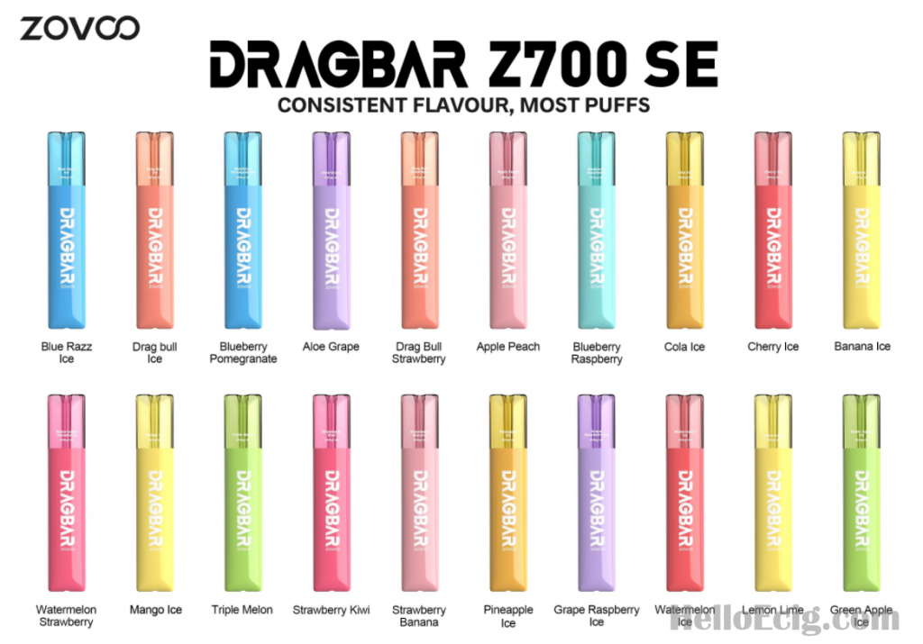 Introducing the Zovoo Dragbar Z700 SE: A Slim and Sleek Disposable Vape with a Visible Juice Reservoir