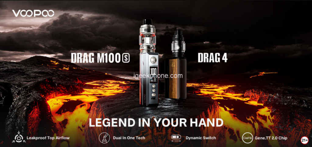 The Single Battery Version of VOOPOO DRAG 4, DRAG M100S Officially Released 1 The Single Battery Version of VOOPOO DRAG 4, DRAG M100S Officially Released